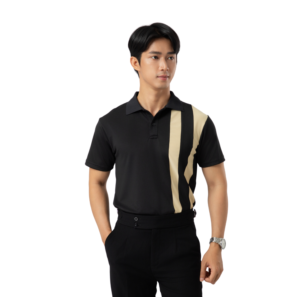Áo Polo Nam Phối Sọc Cá Tính A32