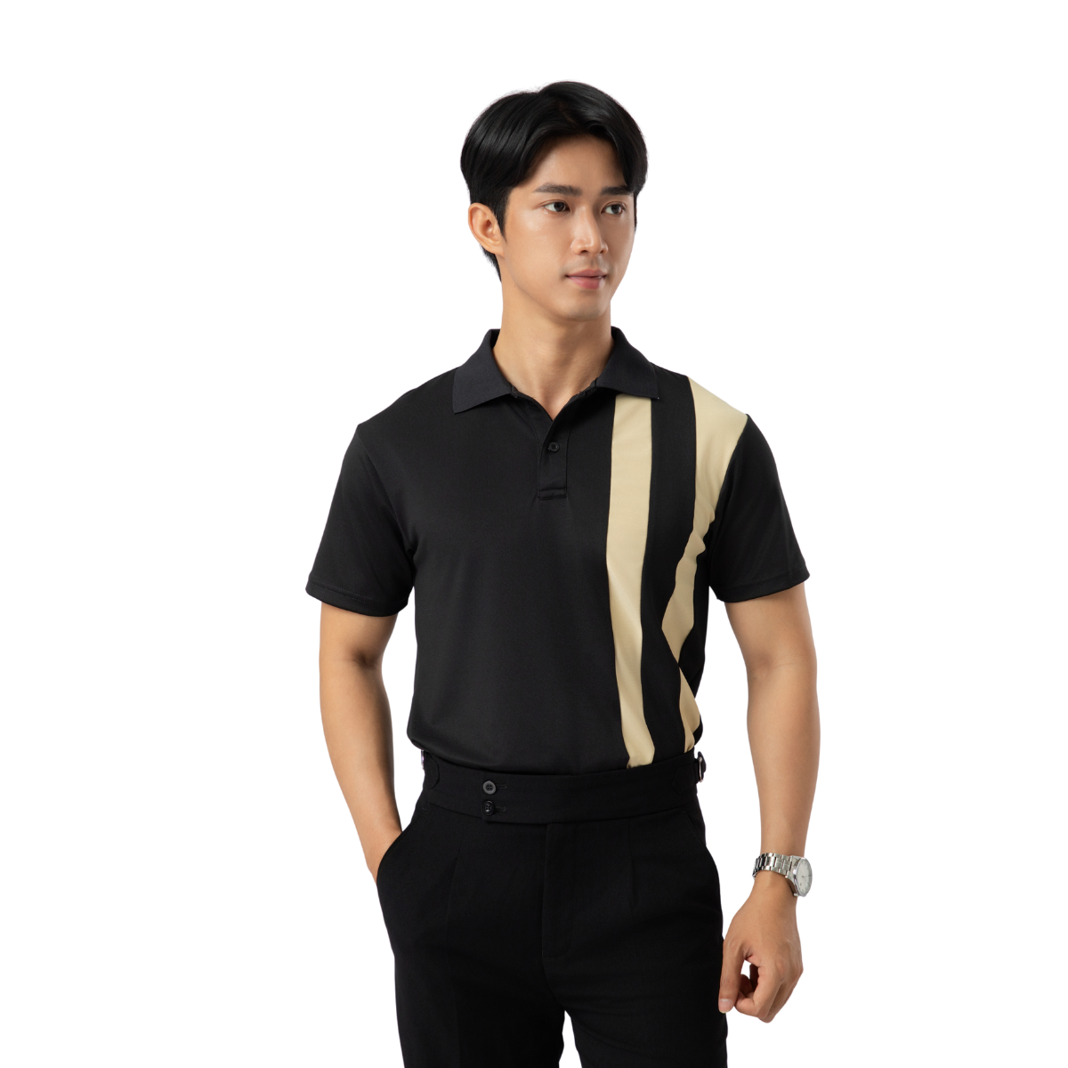 Áo Polo Nam Phối Sọc Cá Tính A32