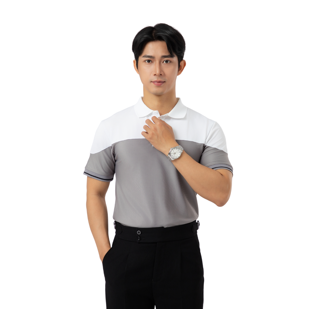 Áo Polo Nam Phối Màu Ngang Hiện Đại A36