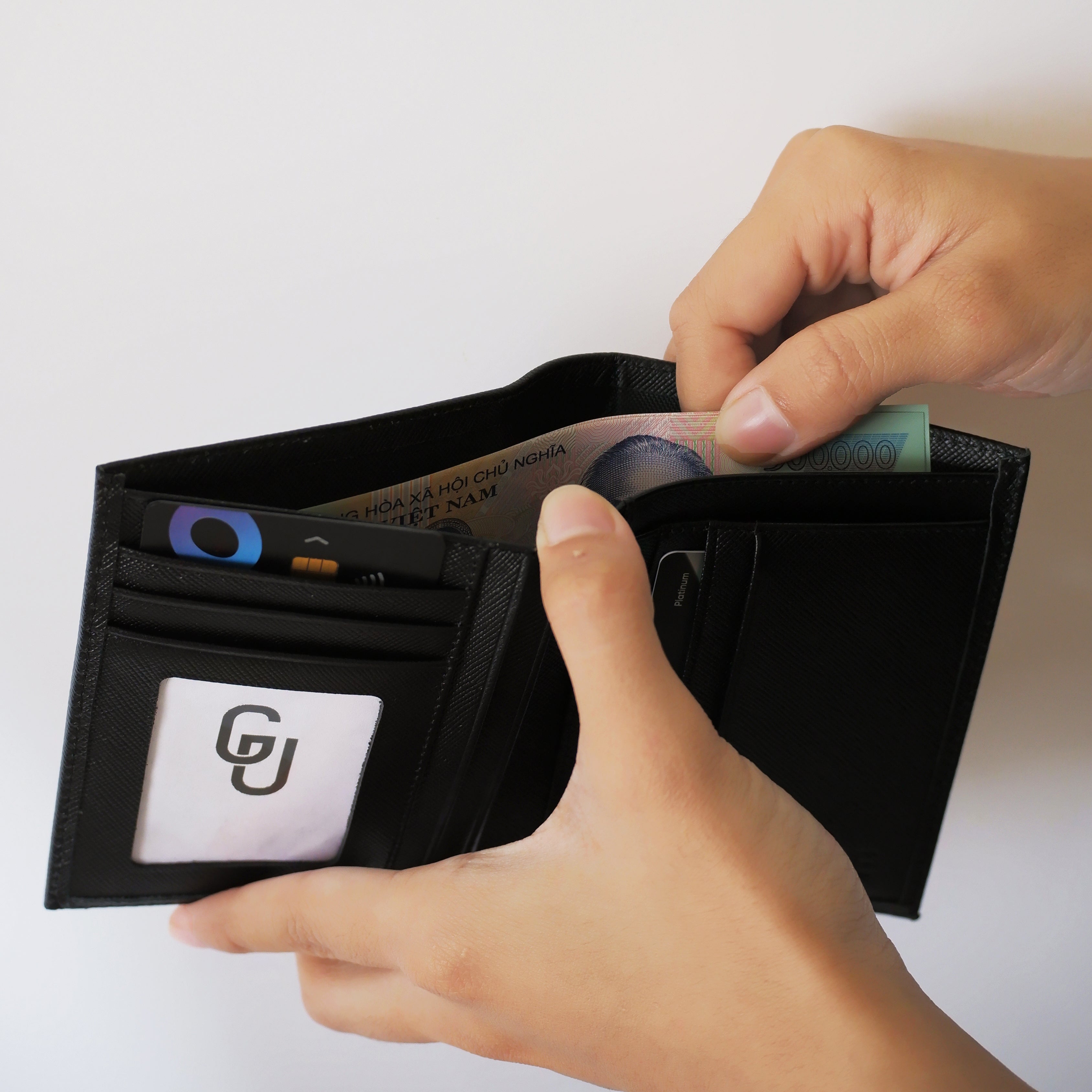 Ví Da Saffiano Đứng Basic [V07DSA]